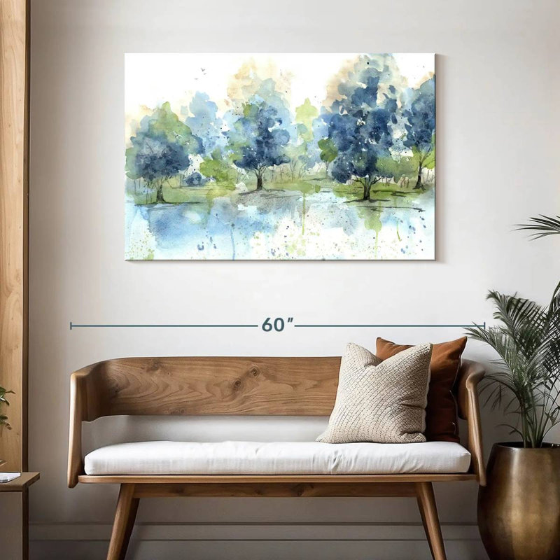 Paysage bleu délavé Avery, H 30 po x l 45 po