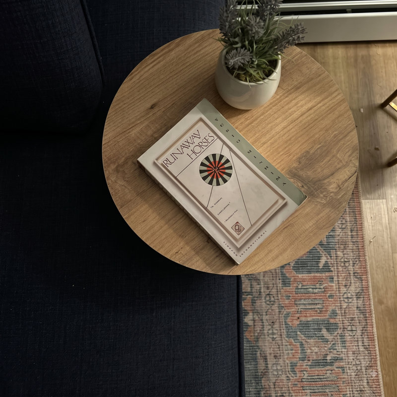 Jermichael C Table Rolling End Table with Wheels – C-Shaped Slide-Under Sofa, Bedside & Accent Table, 22" Tall, for Living Room - Brown