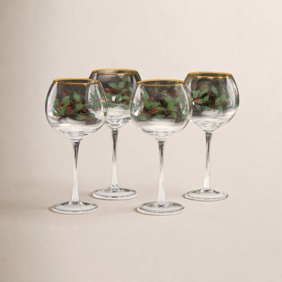 Holiday Balloon 16 oz. Red Wine Glass
