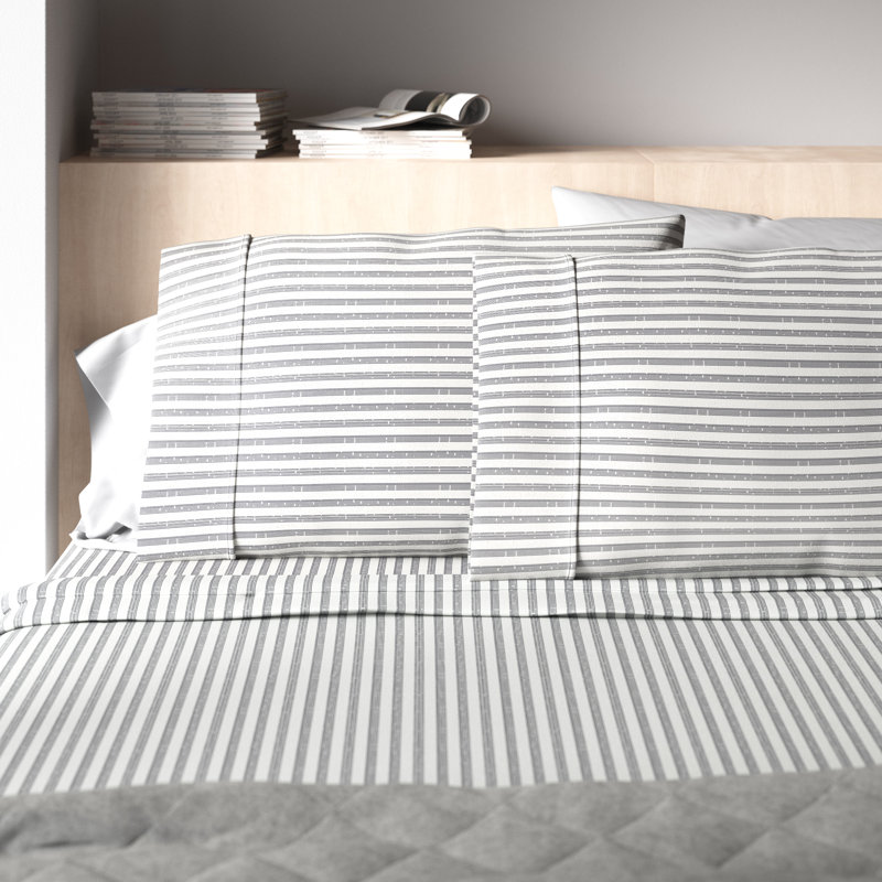 Ensemble de draps 100% coton à densité de tissage 400 fils Cobbett, Plein, Marine