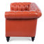 Canapé Chesterfield 84,6 po rembourré en similicuir avec accoudoirs roulés à 3 places et pieds en bois massif-1067982985