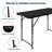 4FT Folding Table HDPE Foldable Table with Carrying Handle 3 Adjustable Height Metal Frame Support Up to 400LB Portable for Picnic Camping Party Indoor & Outdoor Use,  Black-138222968-138222966