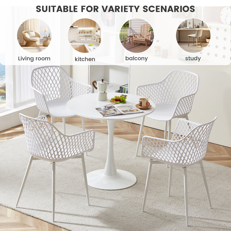 Alzugaray Dining Chair, White