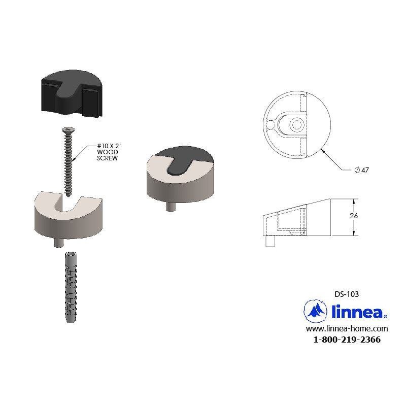 Stainless Steel Floor Mount Stop, Satin Black