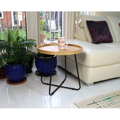 Hayfield Tray Top Cross Legs End Table