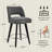 26.4" Swivel Bar Stools Set of 6, Black Solid Wood Legs & Metal Ring Footrest-780815917-780815919