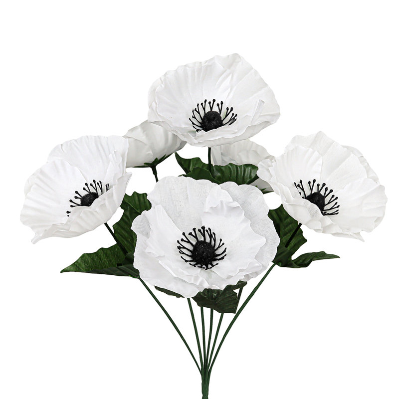 Bouquet de tiges de fleurs artificielles anémone