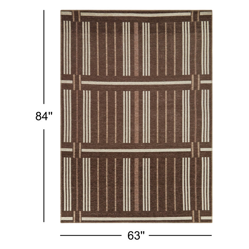 Tapis rectangulaire intérieur / extérieur Claudina, Rectangle 5 pi 3 po x 7 pi