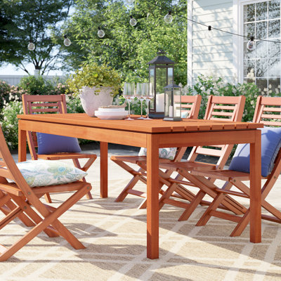 Sonlin Rectangular Eucalyptus Outdoor Dining Table