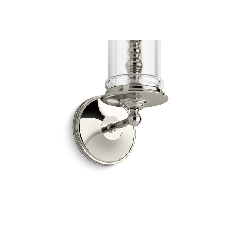 Damask 1 - Light Candle Wall Light, Polished Nickel