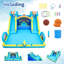 Jeu gonflable gonflable avec double glissade d'eau, grande aire de jeu pour les enfants et la famille