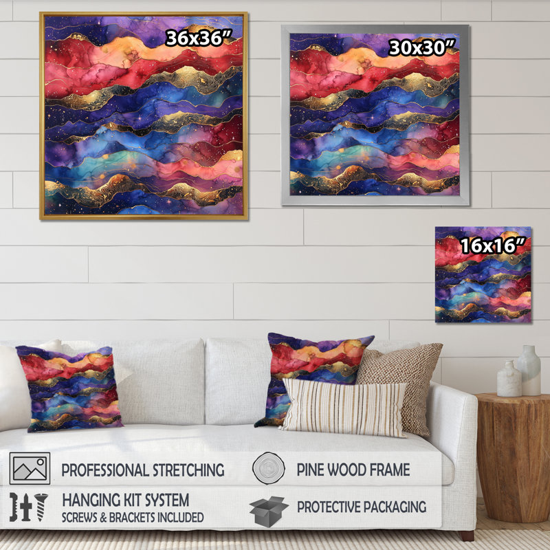 Velours aura des étoiles dans le système solaire II - espace, art mural, salon, H 16 po x l 16 po, Bronze