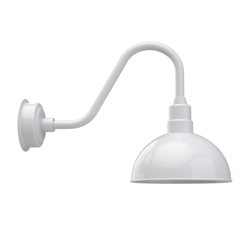 Luminaire de grange d'extérieur Abbie, H 17,12 po x l 12 po x P 25 po, Blanc