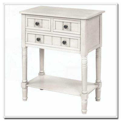 Narrow Console Table, Slim Sofa Table with Three Storage Drawers and Bottom Shelf for Living Room, Easy Assembly