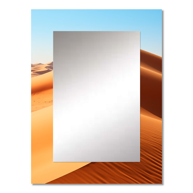 Désert du désert oasis I - désert unique mural, miroir global, impression sur métal, 32 po x 24 po