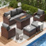 Samya 7 - Person Outdoor Conversation Sets All-Weather Firepit Seating Group With Cushions