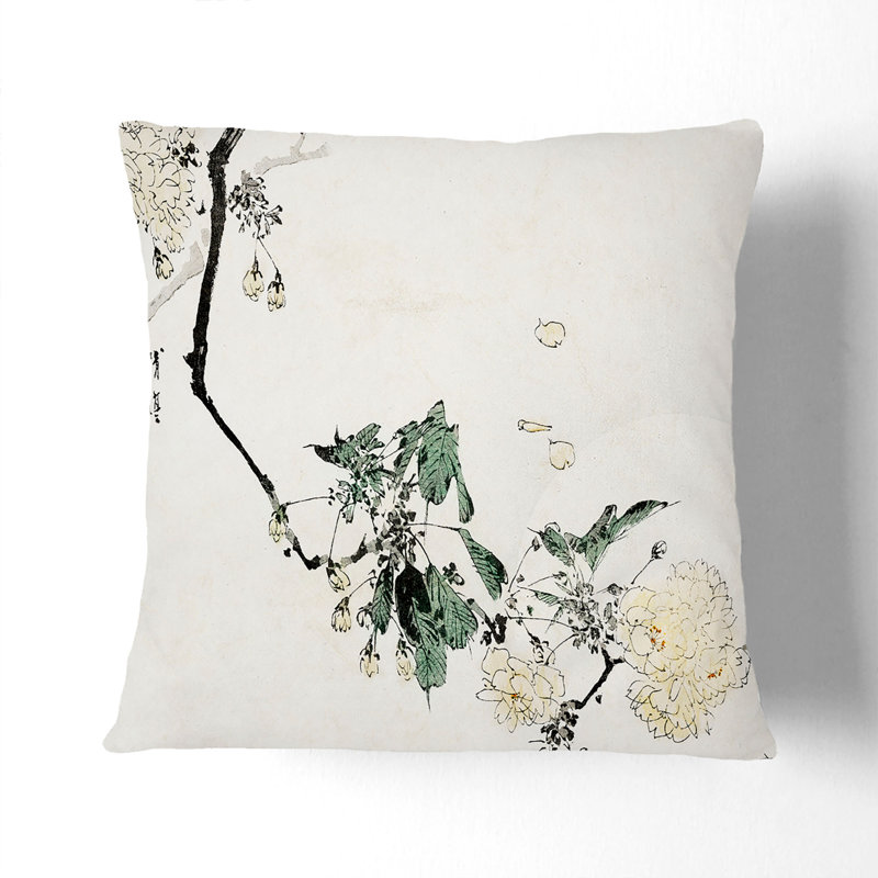 Floral Square Throw Cushion, 40cm H x 40cm W x 15cm D