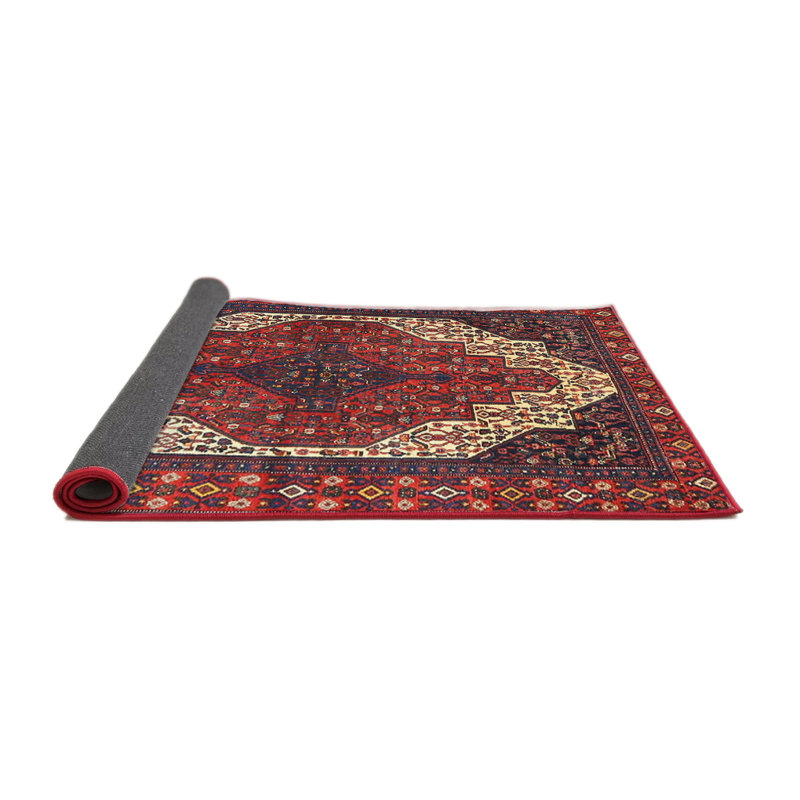 Tapis oriental rouge / bleu / beige, Carré 4 pi