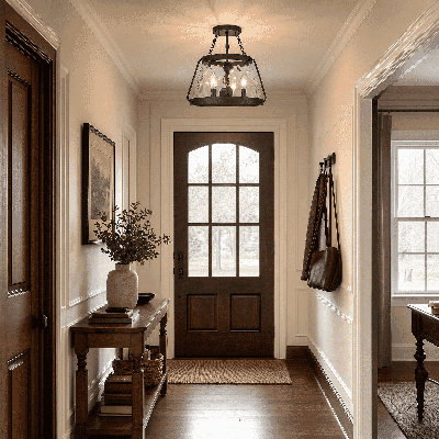 Sonali Glass Semi Flush Mount in Black