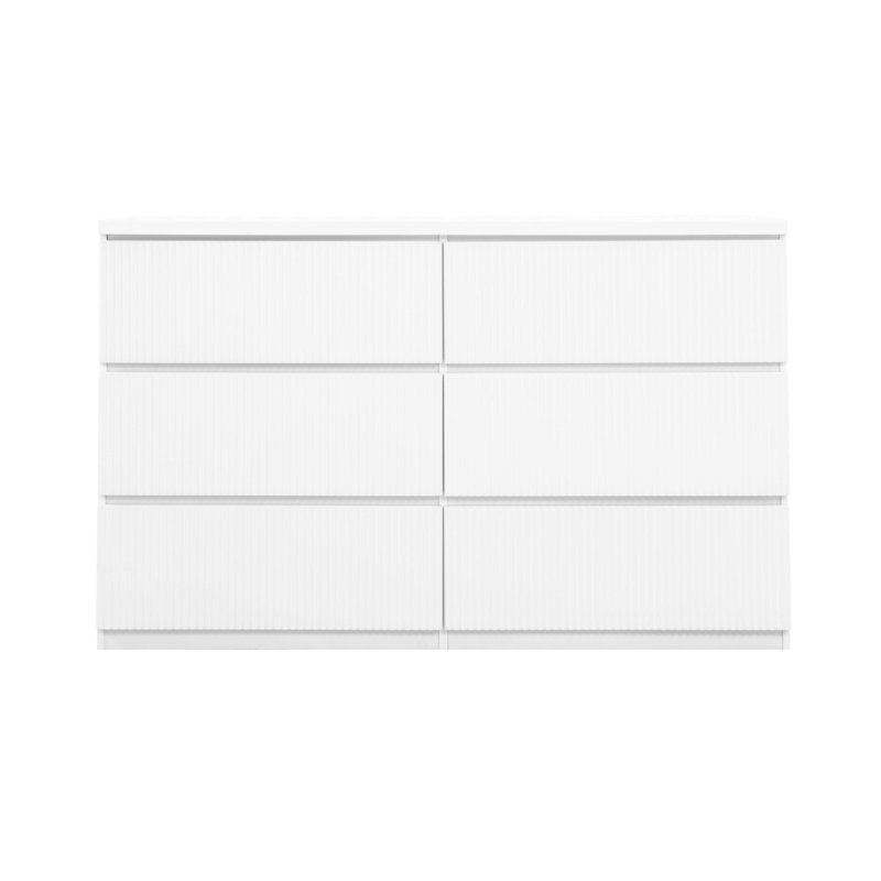 Commode 6 tiroirs Modern White, Blanc