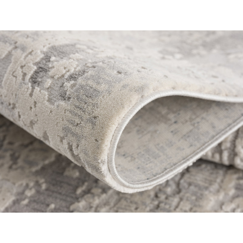 Rug Branch Tranquil 3' x 5' (2'8" x 4'8") Grey/Beige Abstract Indoor Doormat Rug, Contemporary, Medium Pile, Stain-Resistant Entry Carpet - Front Door, Mudroom, Hallway and Kitchen