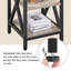 Metal Frame End Table with Shelves, 3 Tier Sofa Side Table 