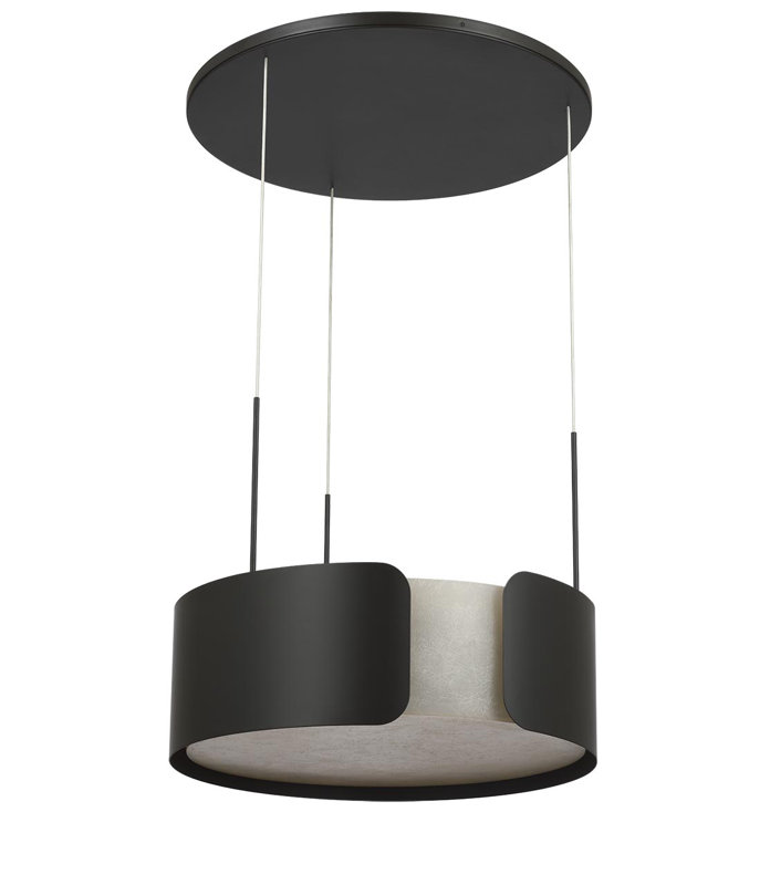 Anne-Marie Barton Armise 28" Drum Chandelier, Matte Carbon