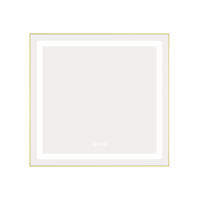 30" X 28" LED Bathroom Mirror With Front And Backlight, Wall Mounted Vanity Mirror With Aluminum Frame, Anti-Fog, Memory, 3 Colors, Stepless Dimmable