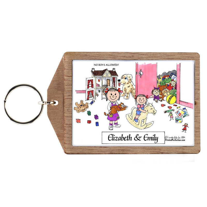 Porte-clés en bois personnalisé Sœurs, Oui