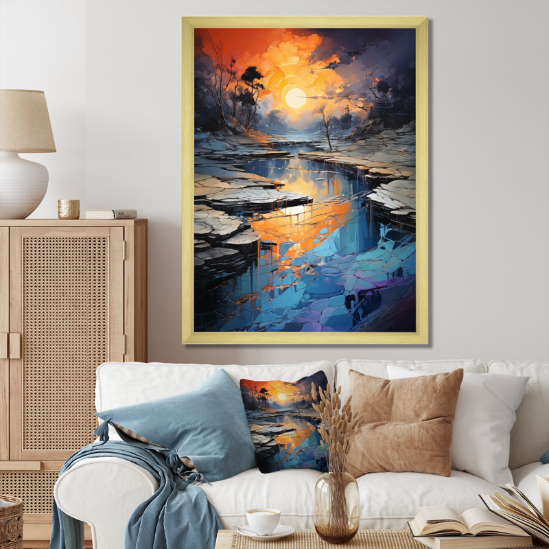 «Green Orange Bold Abstract Flow Collage II», reproductions d'art mural abstrait, H 20 po x l 12 po x P 1 po