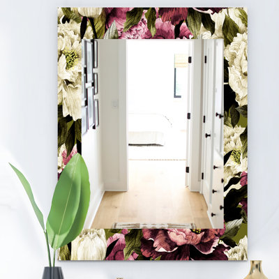 Miroir mural obsidian fleuri 19