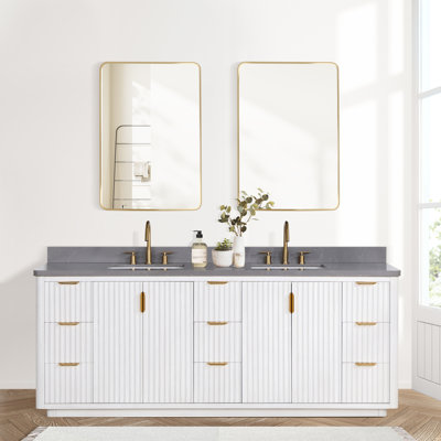 Ensemble de meuble-lavabo double 84 "avec miroir Adela