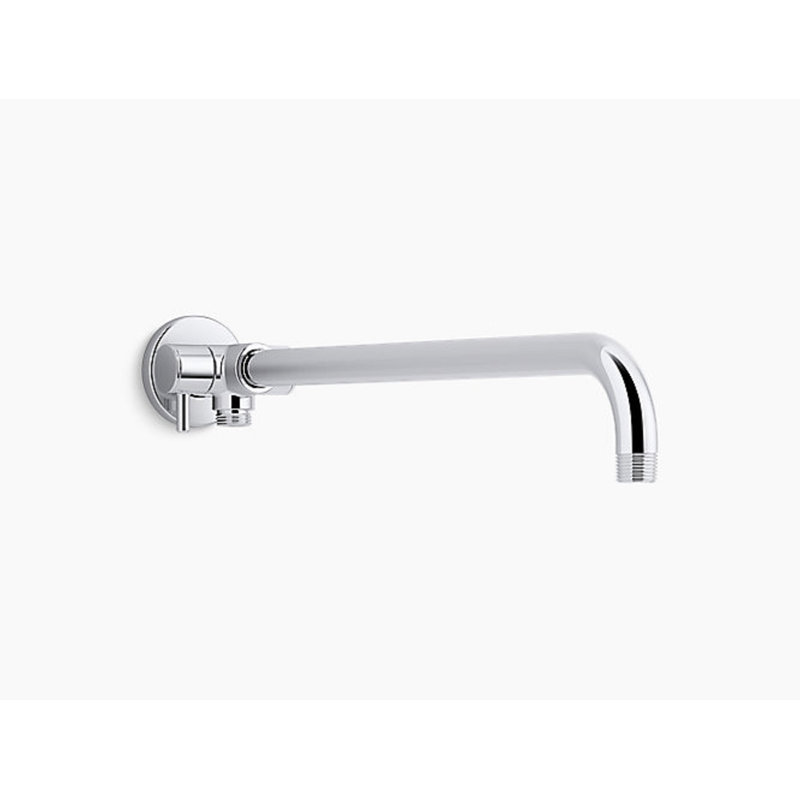 Wall-Mount Rainhead Arm with 3-Way Diverter, Polished Chrome