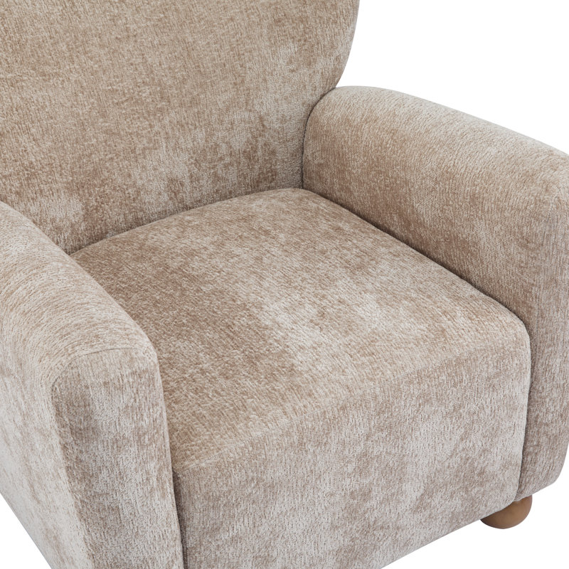 Fauteuil club Alonzo, Chenille clair cannelle