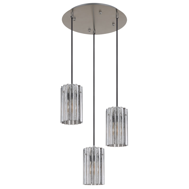 Daubs 3 - Light Brushed Nickel Pendant