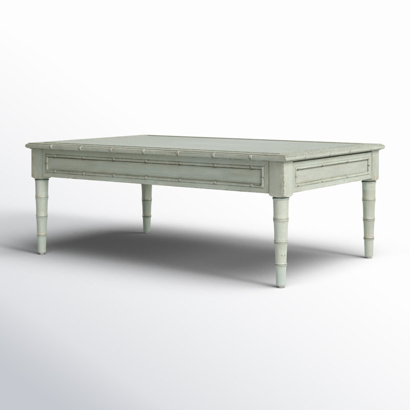 Charleston Solid Wood Coffee Table with Storage, Haint Blue