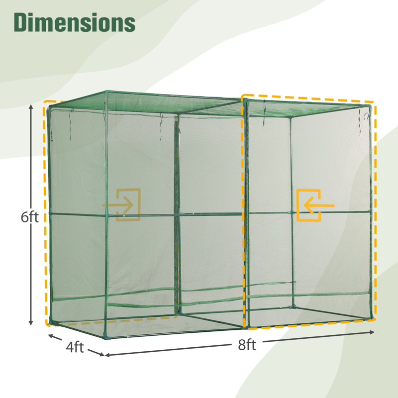 Aoodor Crop Cage Plant Protection Tent, 72" H x 96" W x 48" D