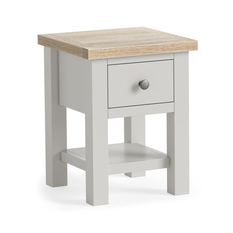 Waldemar Grey 1 Drawer Side Table with Storage
