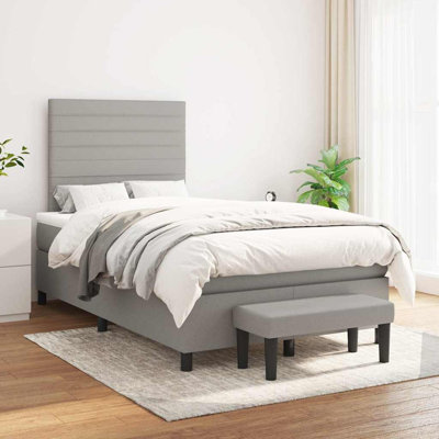 Lit sommier avec matelas Vidaxl gris clair