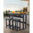 3 Piece Hdpe Outdoor Bar Height Table And Chairs Set Of 2 Includes High Top Patio Table And Chairs, Outside Patio Bar Set For Bistro,balcony,backyard,poolside (, 3 Piece)-1729532724