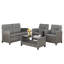 Ensemble de patio 4 pièces en osier avec coussins-591397216