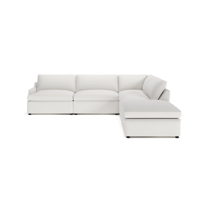 Essex 5-Piece Upholstered Modular Sectional, Right Hand Facing, Mila Garnet Performance Velvet