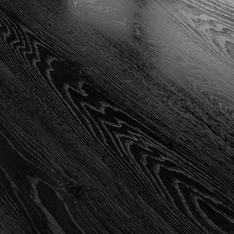 Ensemble de salle à manger 5 pièces, structure en bois d'hévéa, une table et 4 chaises rembourrées, Noir/gris