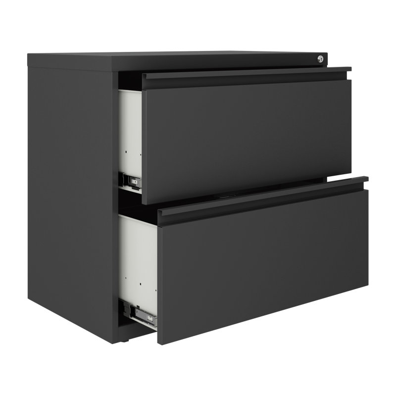 Hirsh 30" W 2-Drawer Steel Lateral Filing Cabinet, Charcoal