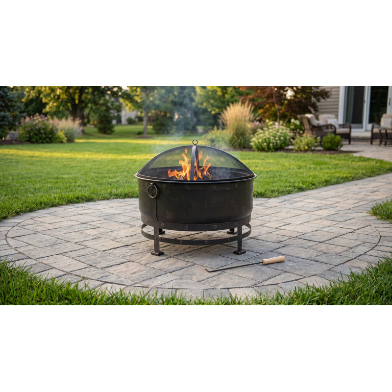 Ayeza Round Steel Wood Burning Fire Pit