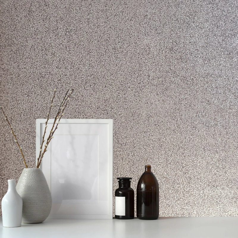 Rouleau de papier peint effet pierre naturelle Terra Mica Dust Rose
