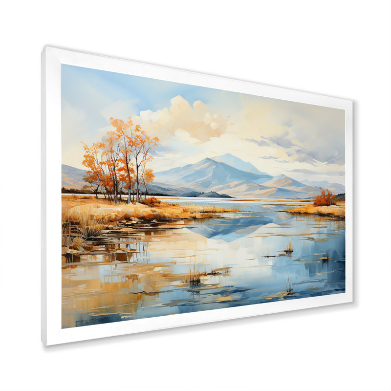 «Lakes Rivers», impression sur toile, Cadre simple blanc, H 12 po x l 20 po x P 1 po