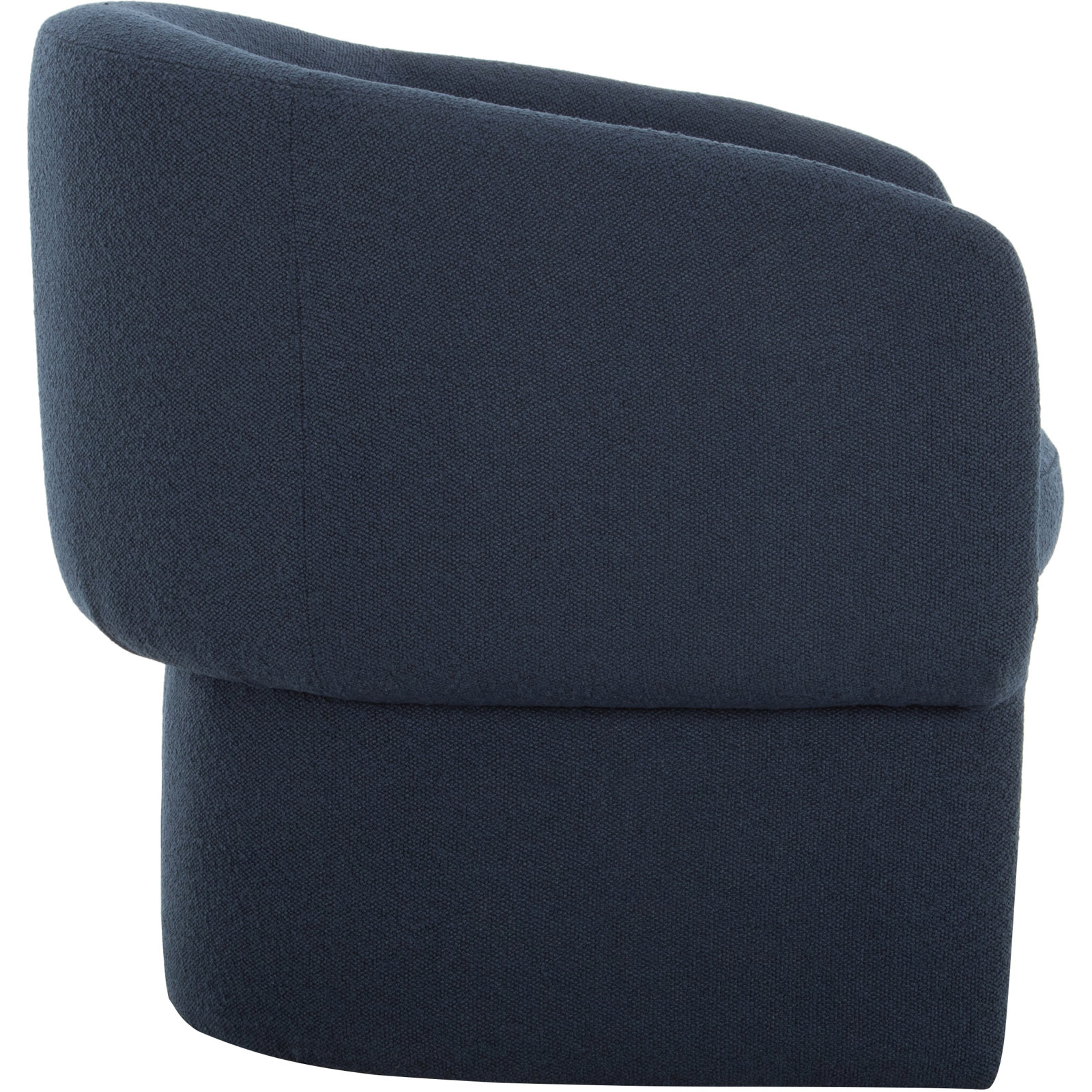 Hokku Designs Pine Velvet Barrel Chair, Navy Performance