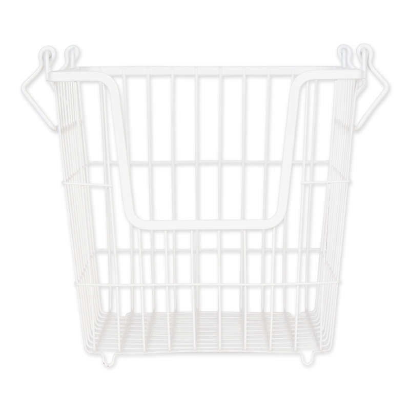 Rebrilliant Decorative Basket, 11" H x 11" W x 11" D, White
