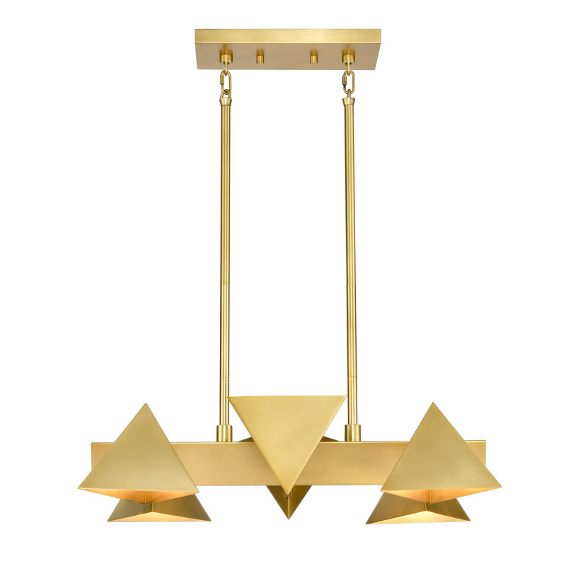 Lustre géométrique unique à 6 lumières Moriarty, Laiton vieilli